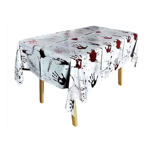 Mantel Halloween negro Manos con Sangre