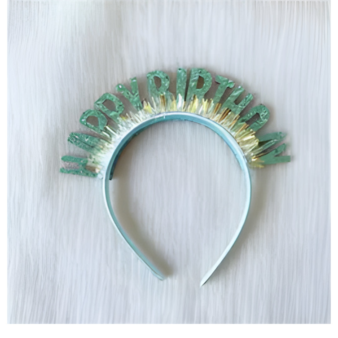 Diadema plastico brillosa happy birthday