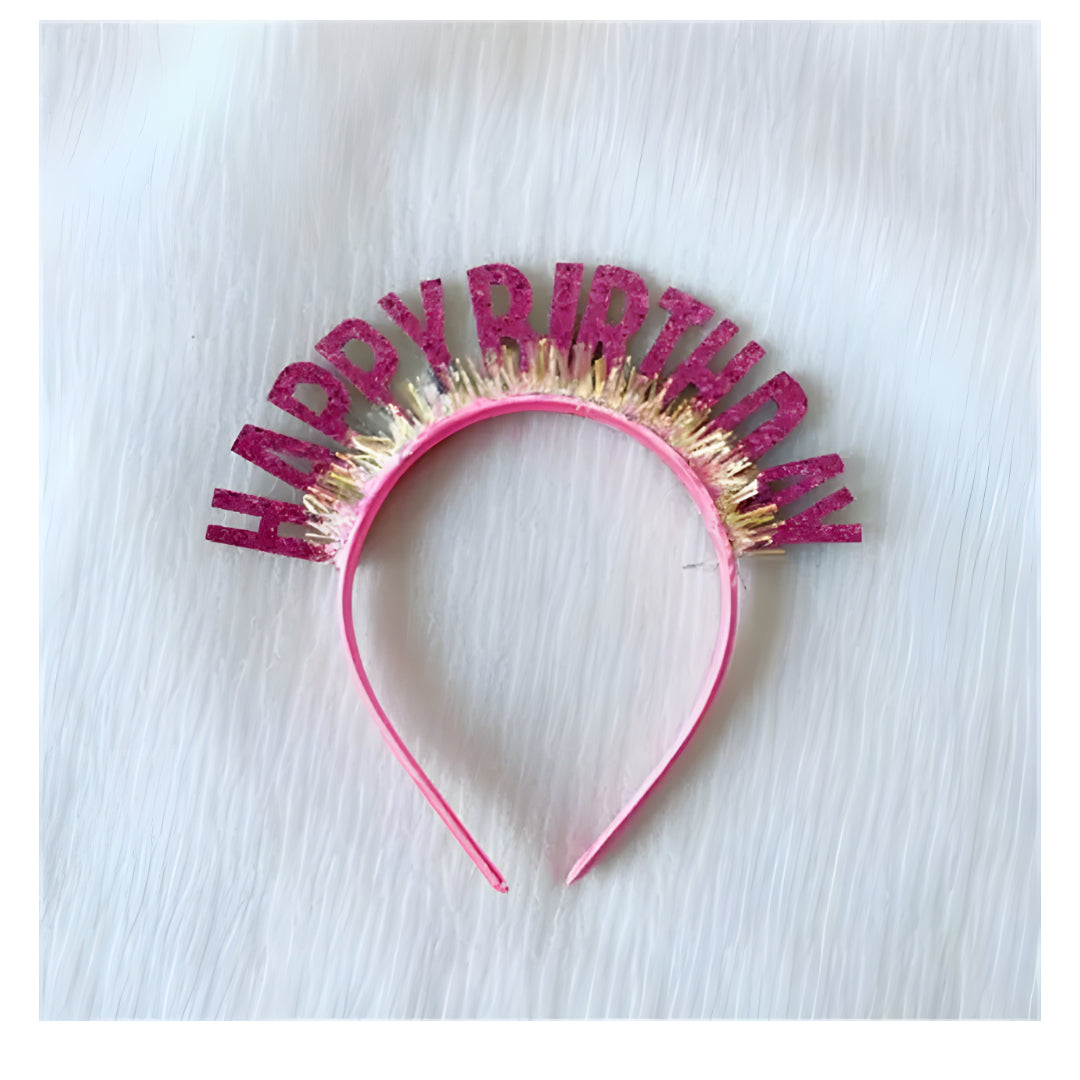 Diadema plastico brillosa happy birthday