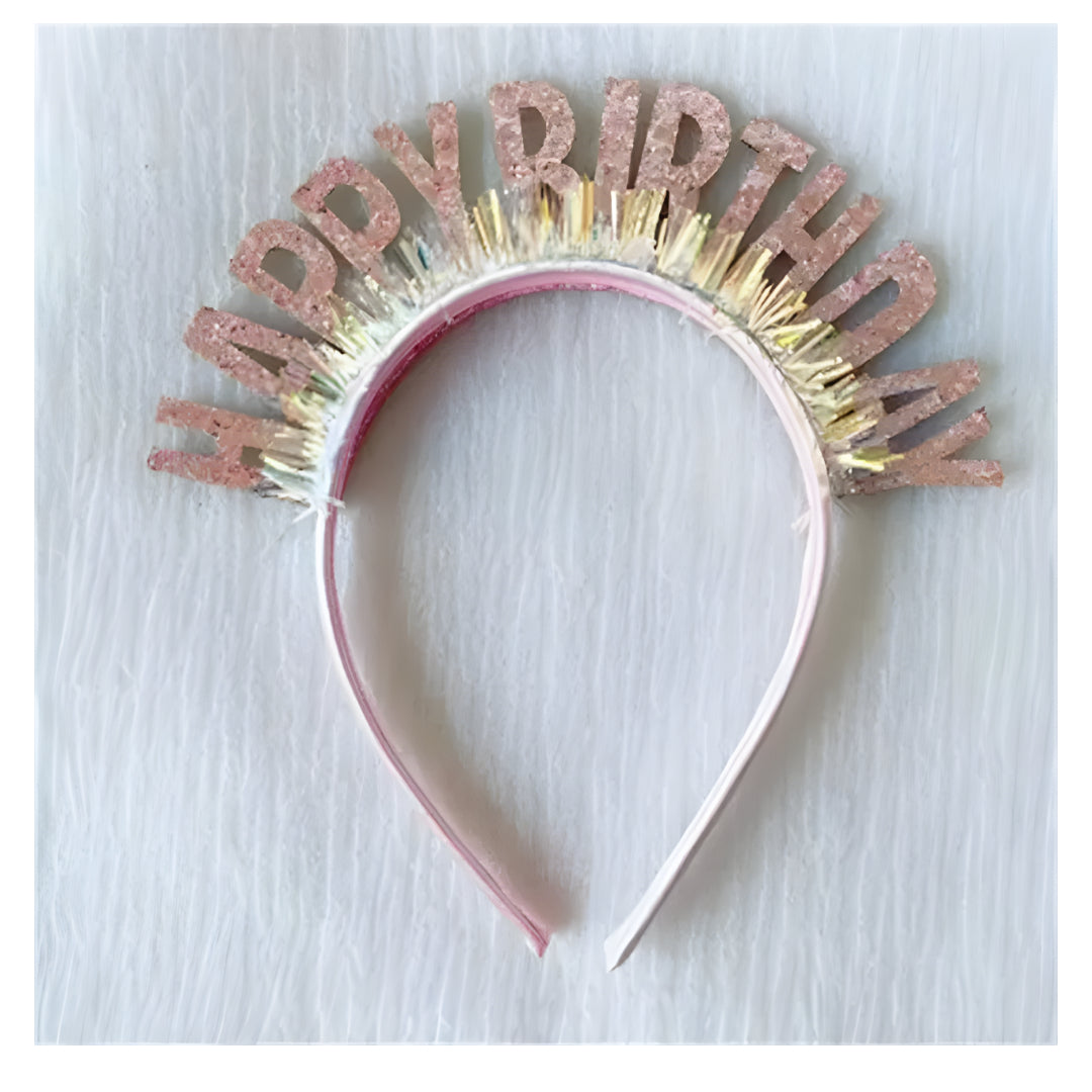 Diadema plastico brillosa happy birthday