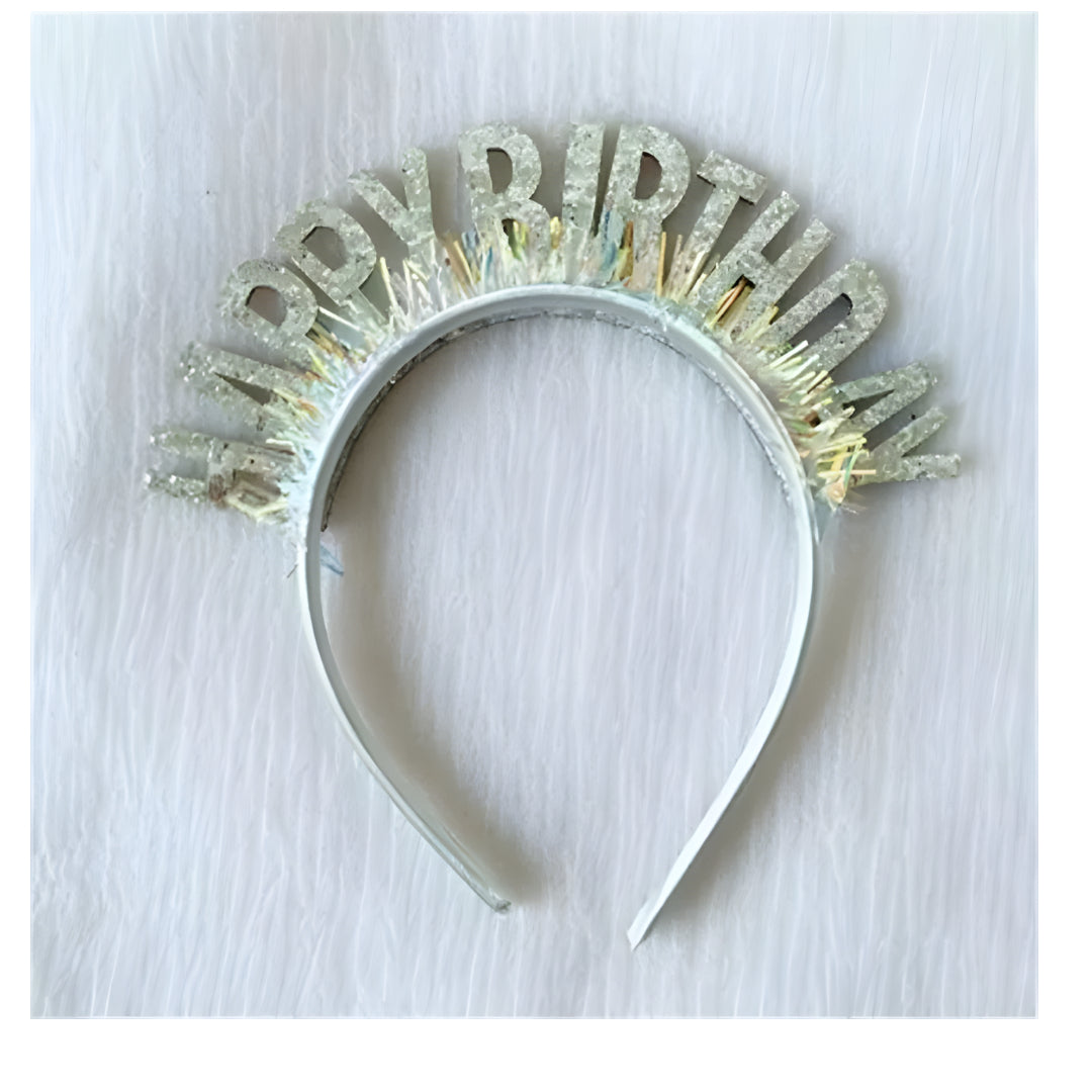 Diadema plastico brillosa happy birthday