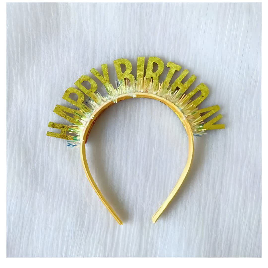 Diadema plastico brillosa happy birthday